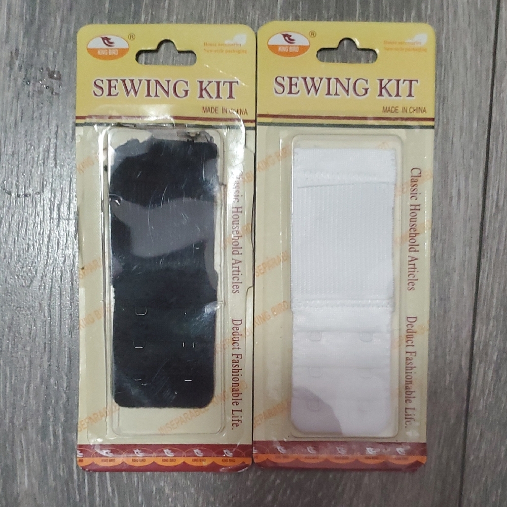 King Bird Bra Strap Extentions Sewing Kit - Black & White